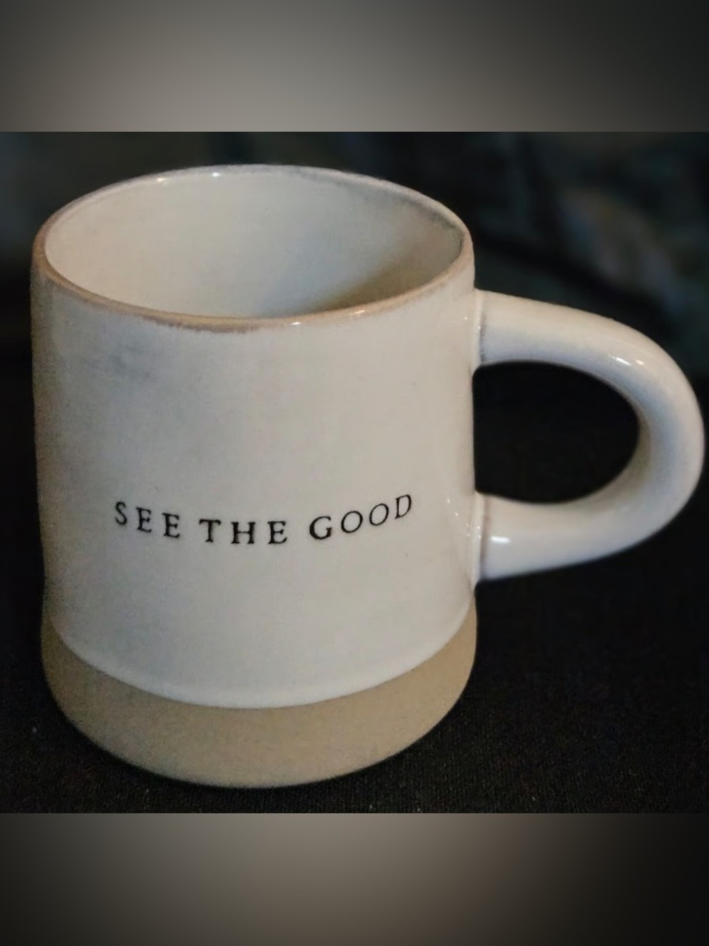 See The Good Ceramic Mug - White with Tan Base